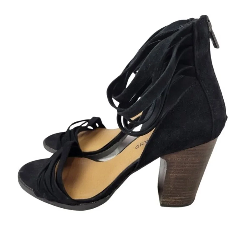 Lucky Brand Leather Lakisha Sandals, Black, Sz 9.5, Excellent Used Condition